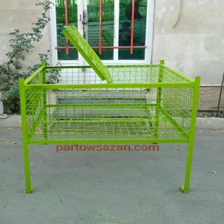 سطل زباله فلزی توری بزرگ 1 سطل زباله فلزی توری بزرگ